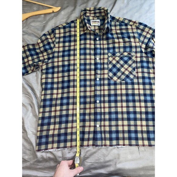 Vintage Canada Forest Button Down Flannel Shirt Mens Size Large 41/42 Plaid Blue - Picture 7 of 10